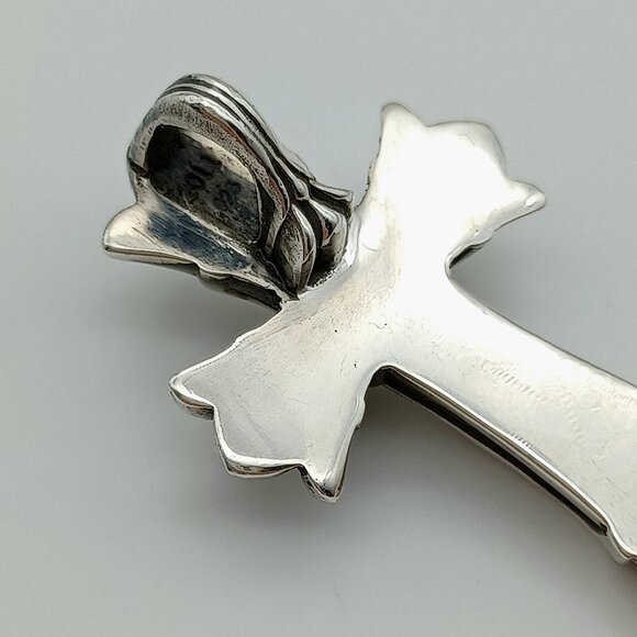 Authentic CHROME HEARTS Medium Stacked Gothic Cross Pendant - Picture 6 of 6